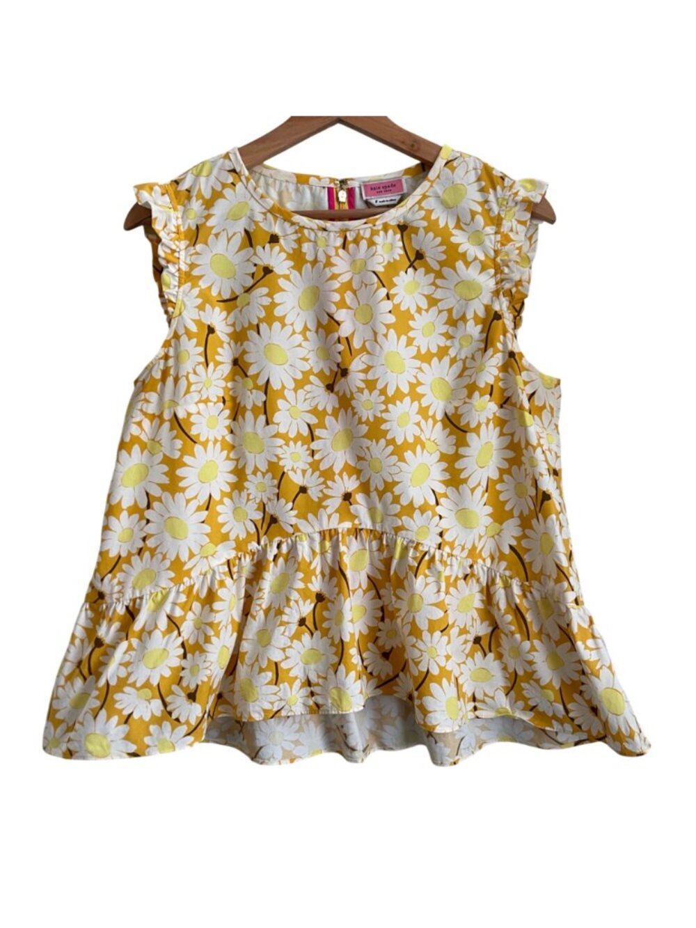 Kate Spade Womens Twee Daisy Peplum Top Size 8 Coquette Cottagecore Floral Retro - Picture 2 of 11